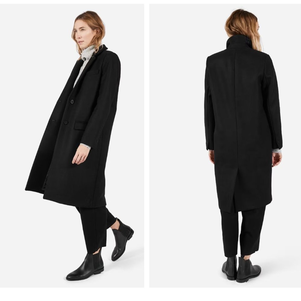 Everlane Wool Overcoat - XS, Black